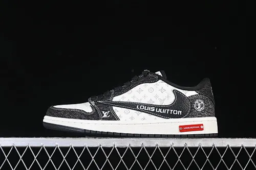 All categories Air Jordan Jordan series basketball shoes Air Jordan 1 Low High-end customized low-top sneakers Travis Scott x Fragment Design x Air Jordan 1 Low OG SP AJ1 Joe 1LV joint white and black denim low-top cultural casual sneakers SC0601-054